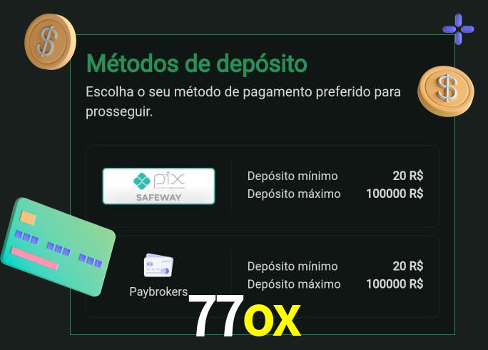 O cassino 77ox oferece uma grande variedade de métodos de pagamento